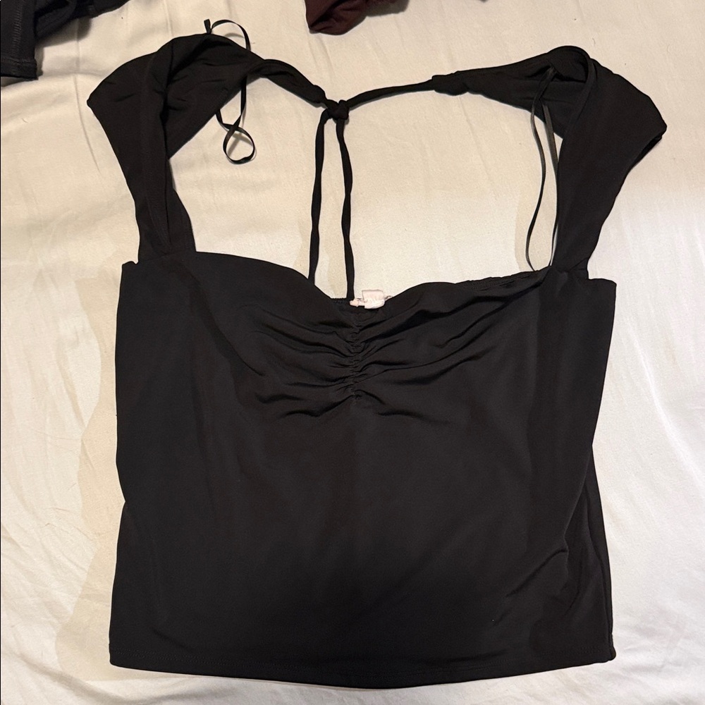 Garage Black Ruched Women's Blouse